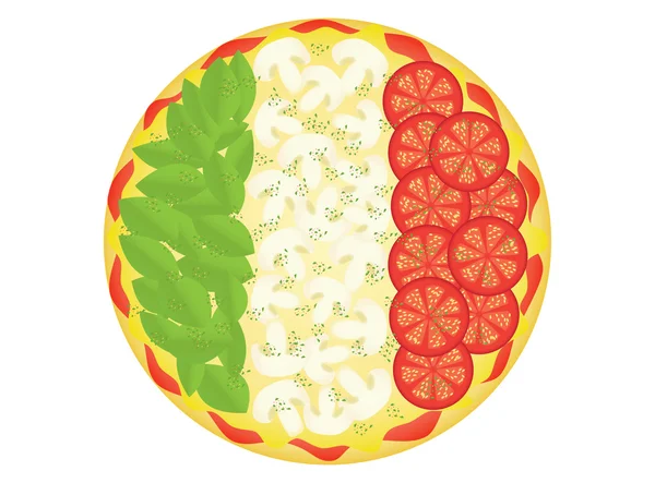 Pizza as Italian flag — ストックベクタ