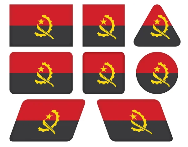 Boutons avec drapeau de l'Angola — Image vectorielle