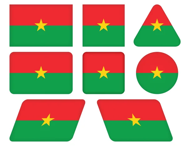 Botões com bandeira de Burkina Faso — Vetor de Stock