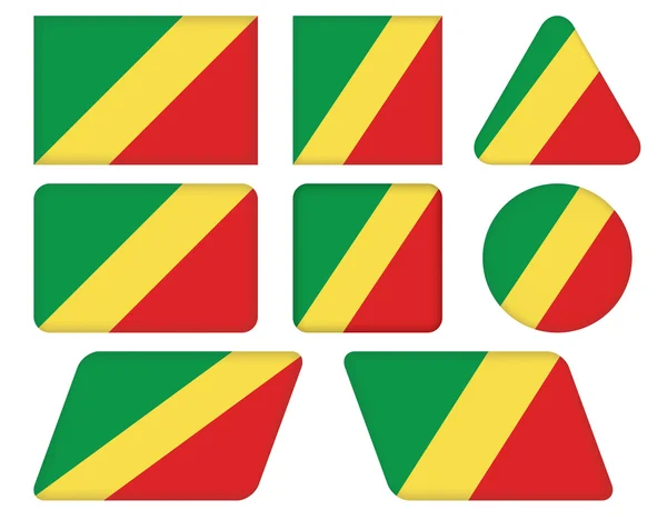 Botones con bandera del Congo — Vector de stock