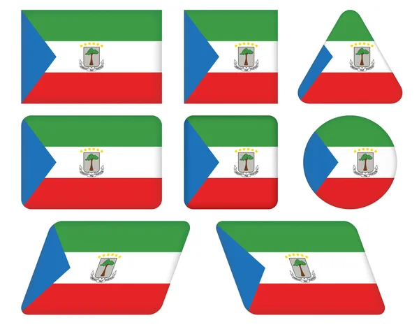 Botões com bandeira de Guiné Equatorial — Vetor de Stock