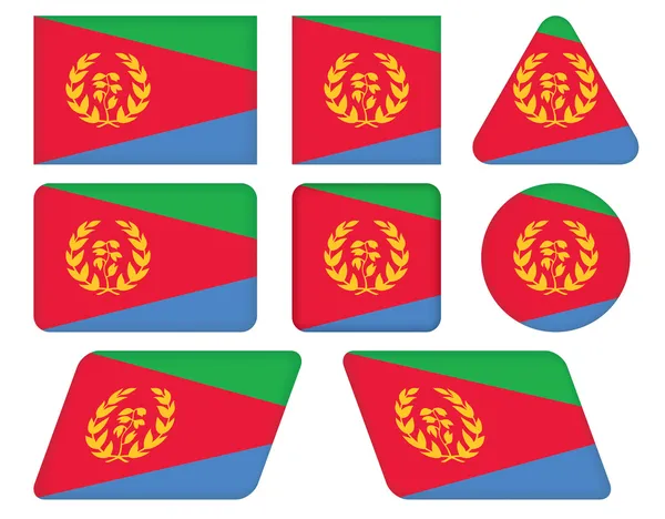 Кнопки с флагом Эритреи — стоковый вектор