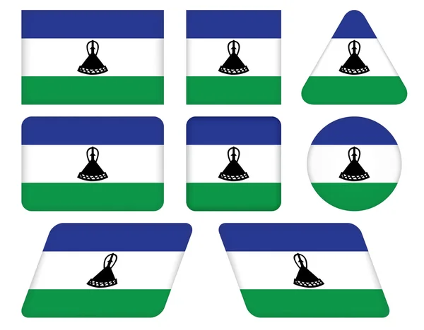 Knoppen met vlag van lesotho — Stockvector