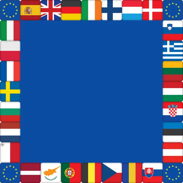 Marco de banderas de la Unión Europea — Vector de stock