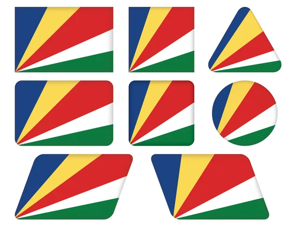 Botões com bandeira de Seychelles — Vetor de Stock