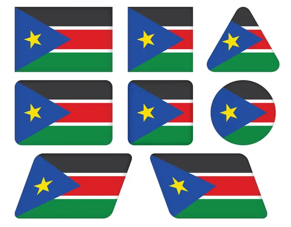 Tasten mit Südsudan-Flagge — Stockvektor