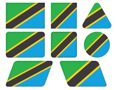 Tanzanya'nın bayrağı ile düğmeleri