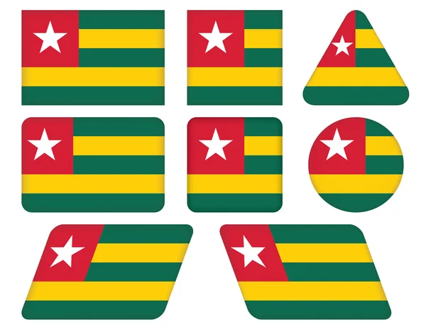 Botones con bandera de Togo — Vector de stock