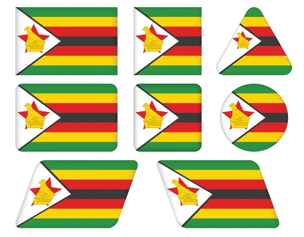 Botones con la bandera de Zimbabwe — Vector de stock