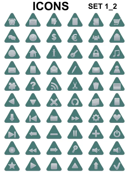 Driehoek metalen pictogrammen — Stockvector