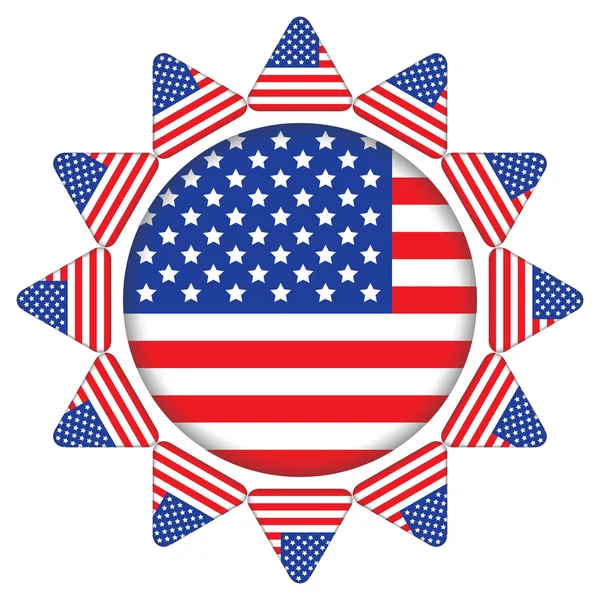Solen gjorde USA flaggor — Stock vektor