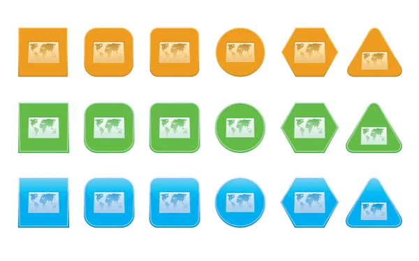 Ensemble d'icônes de carte — Image vectorielle