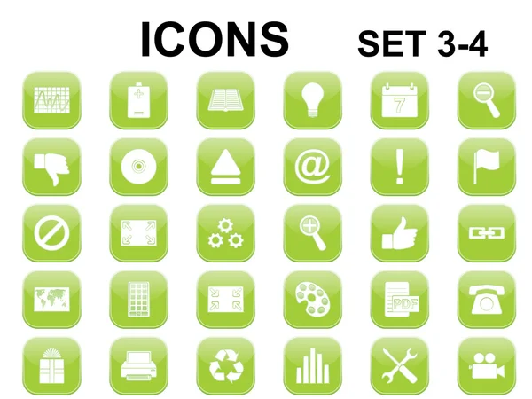 Green rounded square icons — Stock Vector