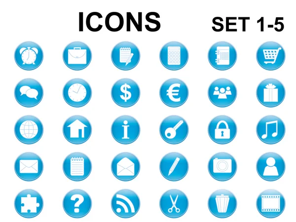 Set of round icons — Stock Vector