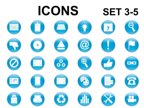 Set of round icons — Stock Vector
