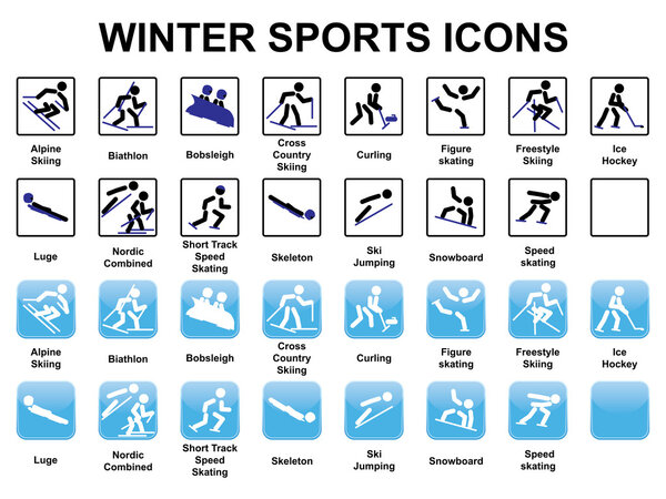 Winter sports icons