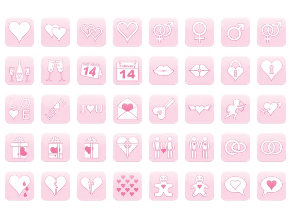 Icons for Day of Valentine — Stock Vector