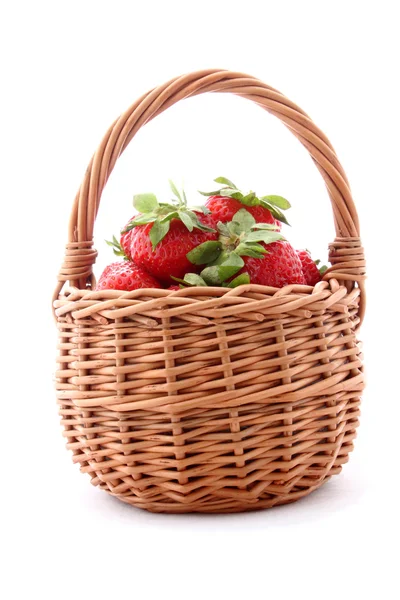 Basket with strawberries — Stock Photo, Image