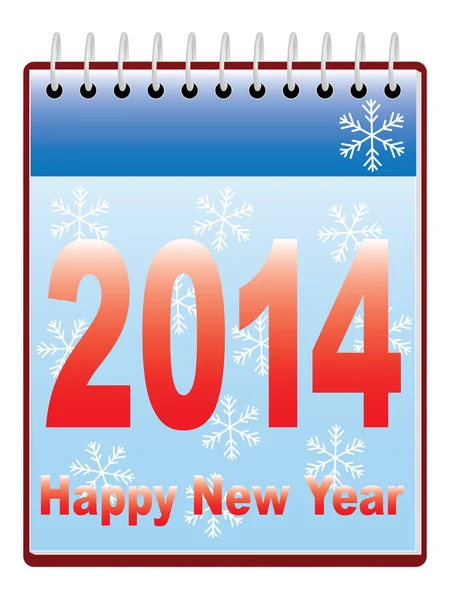 Mutlu yeni yıl 2014 takvim — Stok Vektör
