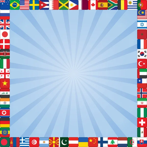 Arrière-plan avec des drapeaux icônes cadre — Image vectorielle