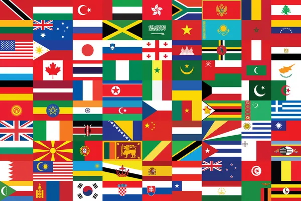 Fond avec certains des drapeaux du monde — Image vectorielle