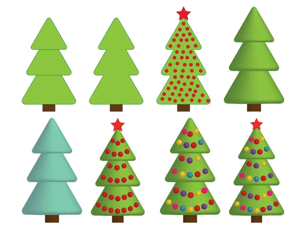 Iconos del árbol de Navidad — Vector de stock