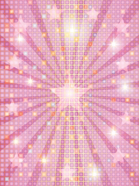 Fond mosaïque avec des rayons et des étoiles — Image vectorielle