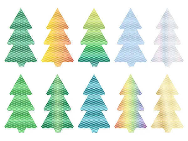 Mosaic Christmas tree icons — Stock Vector