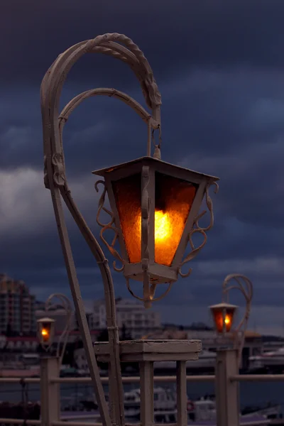 Lantern over cloudy sky — Stock Photo, Image