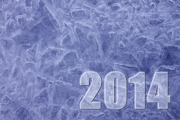 Ano Novo 2014 Fundo de gelo — Fotografia de Stock