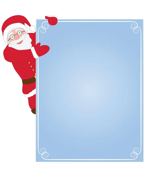 Santa Claus hanging on card — Stock Vector