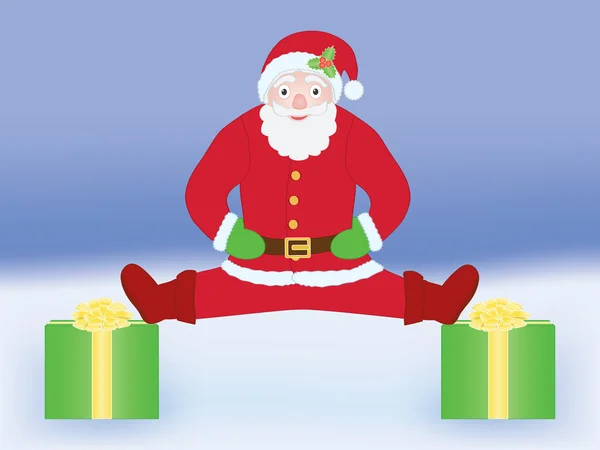 Santa Claus doing split — Stock Vector