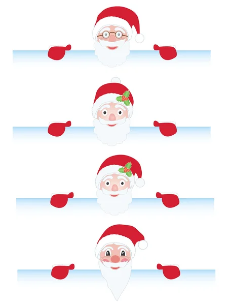 Santa Claus detrás de la página — Vector de stock