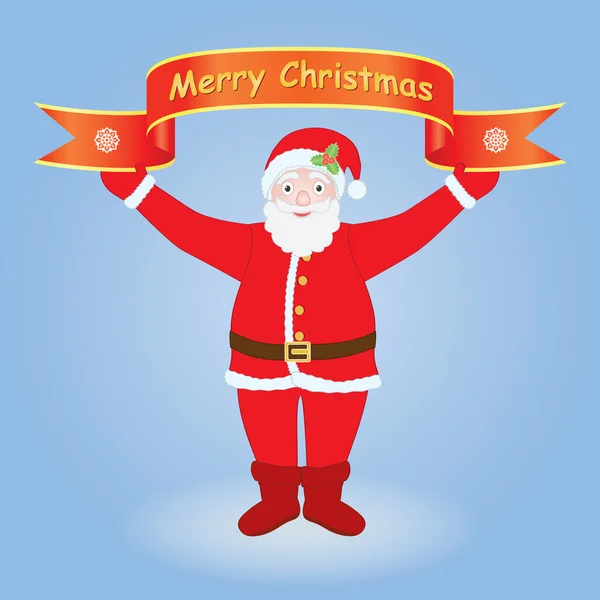 Santa bedrijf merry christmas banner — Stockvector