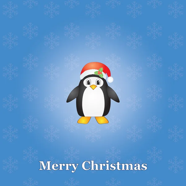 Christmas background with penguin — Stock Vector