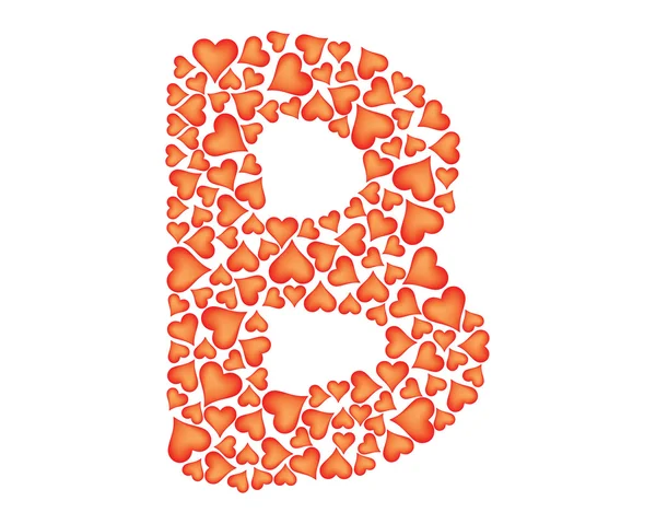 Letter b made of valentines — Stock Vector