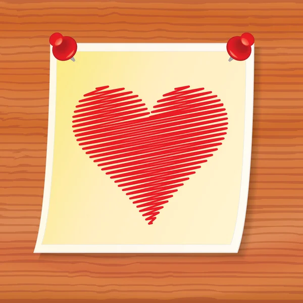 Nota con valentine — Vector de stock