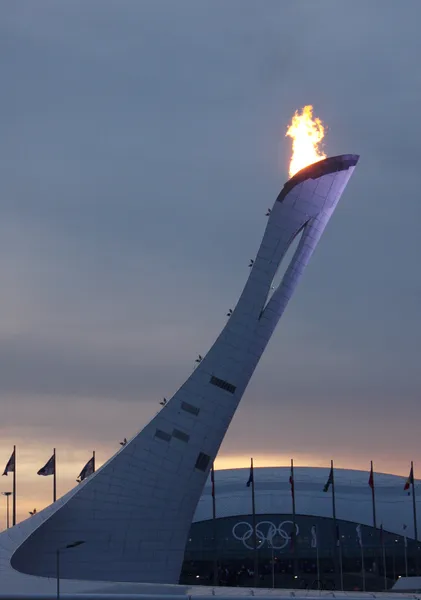 Olympijský oheň v Soči — Stock fotografie