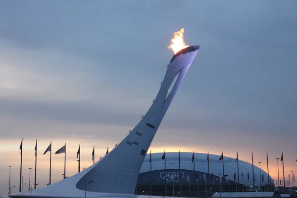 Olympijský oheň v Soči — Stock fotografie