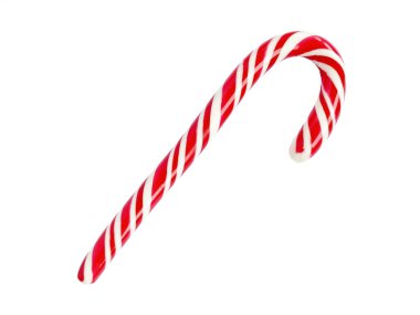 Beyaz arka planda izole edilmiş Noel şeker kamışı