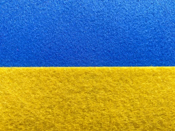 Stand Ukraine Background Bandeira Ucrânia Feita Feltro — Fotografia de Stock