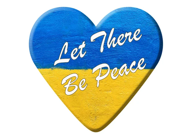 Стойте Украиной Пусть Сердце Будет Мирный Лозунг Раскрашенным Украинским Флагом — стоковое фото