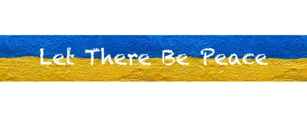 Пусть Будет Мирное Послание Раскрашенном Украинском Флаге — стоковое фото