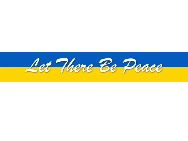 Лента Украинским Флагом Лозунгом Будет Мир Белом — стоковое фото