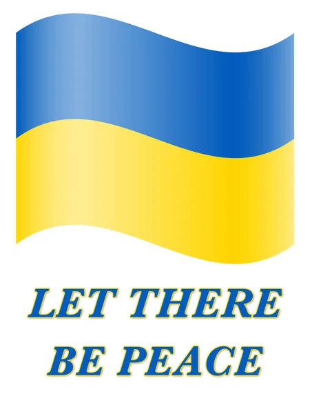 Mesajın Üzerinde Ukrayna Bayrağını Salladı Beyaz Üzerinde Barış Olsun — Stok fotoğraf