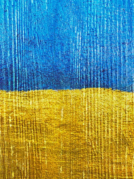 乌克兰背景 乌克兰国旗画在木墙上 — 图库照片
