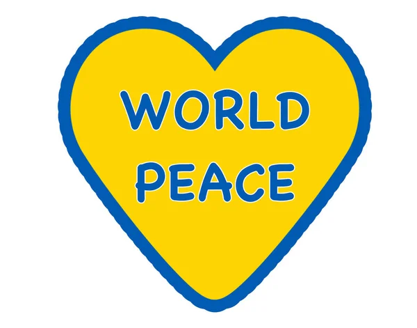 Stand Ukraine Message World Peace Heart Painted Ukrainian Flag White — Stock Photo, Image