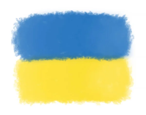 Stand Mit Der Ukraine Ukrainische Flagge Auf Weißem Hintergrund — Stockfoto