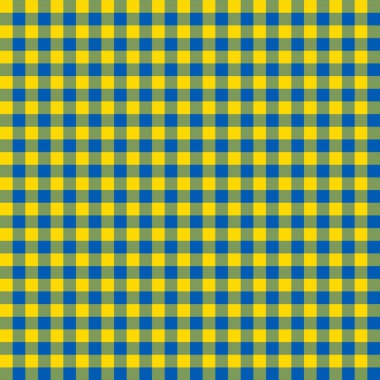Ukrayna ile durun: Ukrayna bayrak çizgilerinden yapılmış pürüzsüz küçük gingham deseni