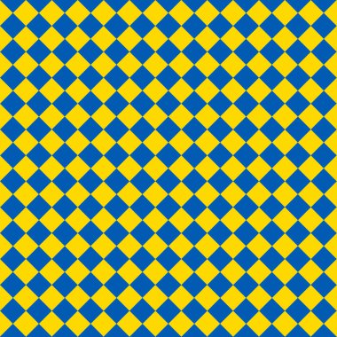 Ukrayna ile birlikte dur: mavi ve sarı dikişsiz köşegen dama tahtası deseni